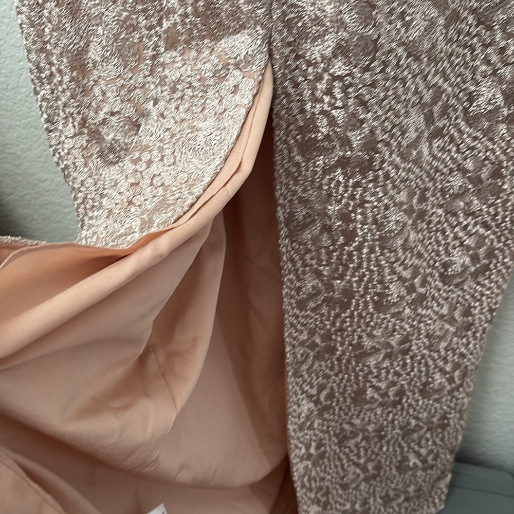 Nwt Halston Evening Collection Almond Blush Halter Gown  Maxi Dress - Picture 10 of 14